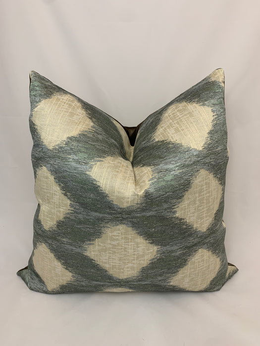 Blue & Taupe 26” Threaded Pillow Case