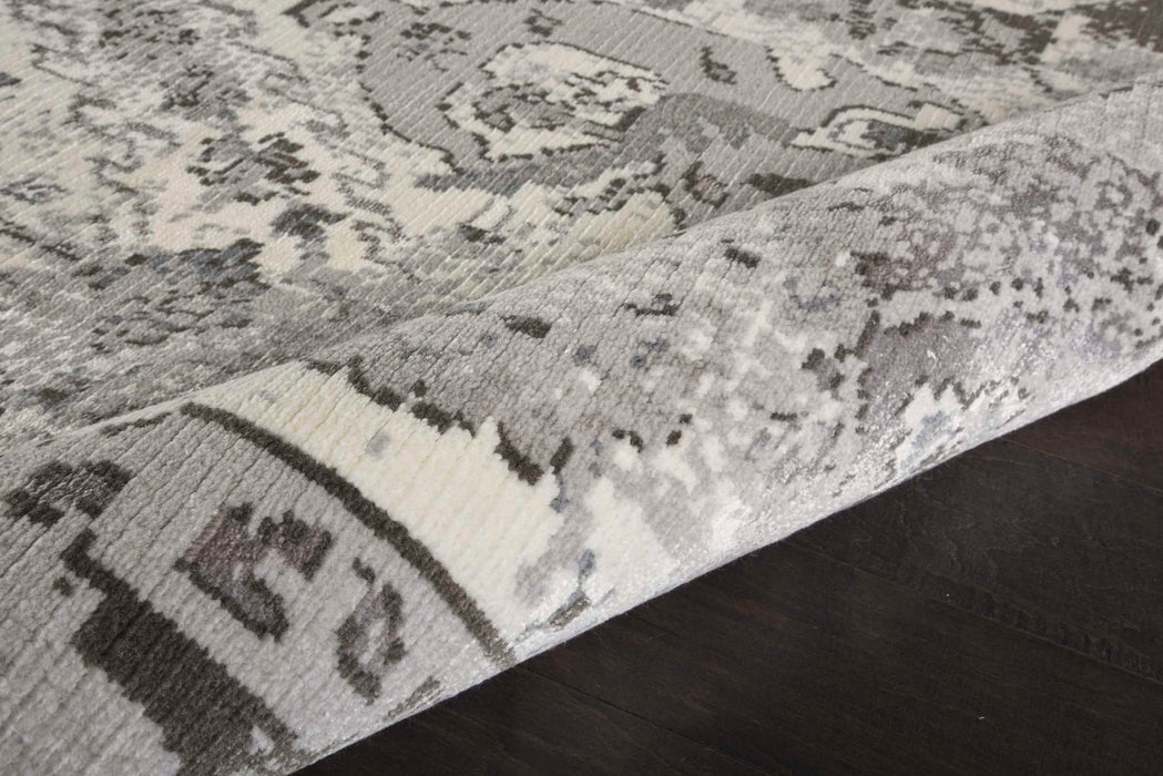 Nourison Twilight TWI03 Grey and White 8'x10' Large Rug