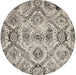 Nourison Twilight TWI03 Grey and White 8' Round Large Rug