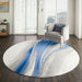 Nourison Twilight TWI28 Ivory and Blue 8' Round Large Rug