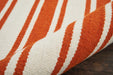 Nourison Rio Vista DST01 White and Orange 8'x11' Oversized Flat Weave Rug