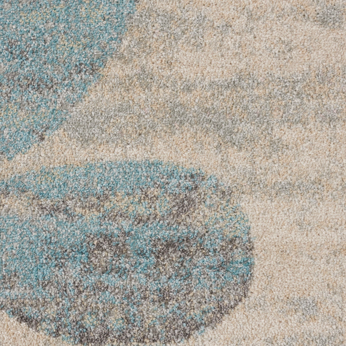 Nourison Tranquil TRA01 White and Blue 7'x10' Large  Rug