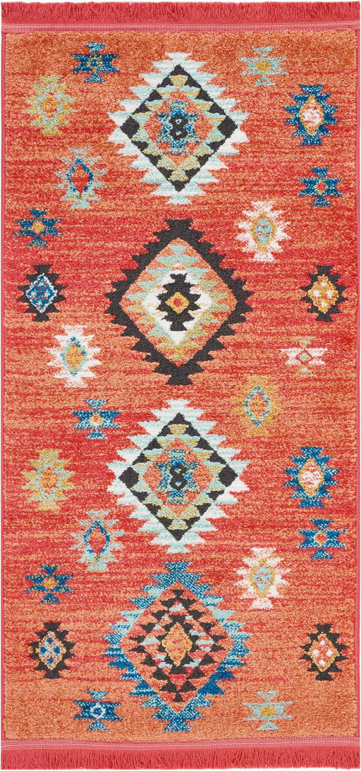 Nourison South Western 2' X 4' Red Southwestern Tribal Area Rug