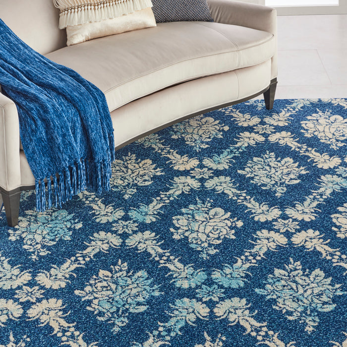 Nourison Tranquil TRA09 Navy Blue 9'x12' Oversized  Rug