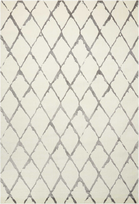 Nourison Twilight TWI15 Silver and White 8'x10' Large Rug