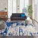 Nourison Twilight TWI29 Navy Blue and White 9'x12' Oversized Rug