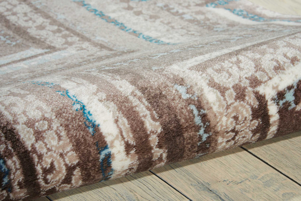 Nourison Soho SOH01 Brown and Blue 5'x7'  Area Rug