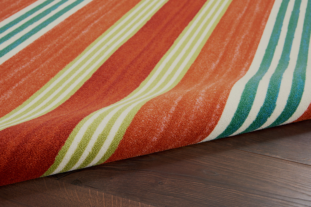 Waverly Sun N Shade SND71 Red 8'x11' Oversized Indoor-outdoor Rug