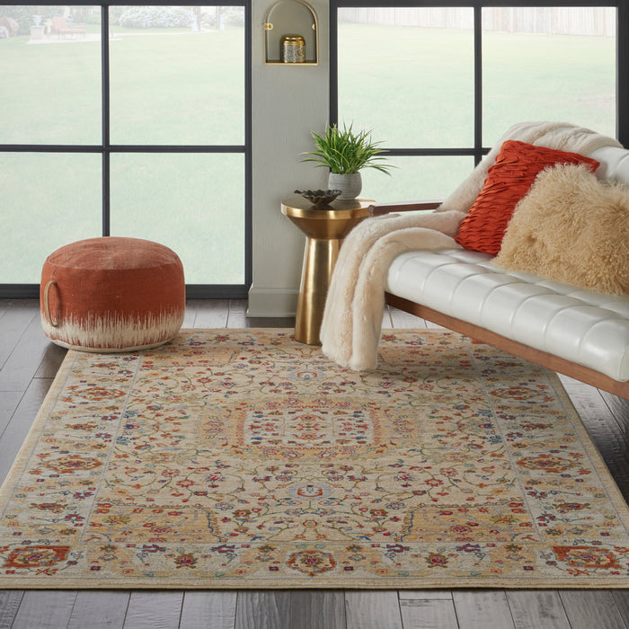 Nourison Majestic 6'x8' Light Orange Multicolor Persian Area Rug