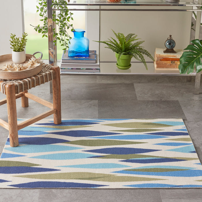 Waverly Sun N Shade 2'x4' Green  Area Rug