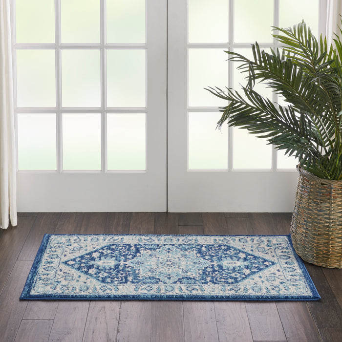 Nourison Tranquil 2'x4' Blue and White Persian Small Rug