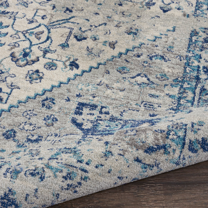 Nourison Tranquil 2'x4' Navy Blue and White Persian Small Rug