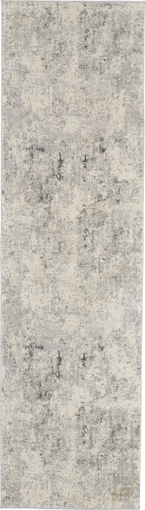 Nourison Rustic Textures RUS07 Ivory and Grey 8' Runner Hallway Rug
