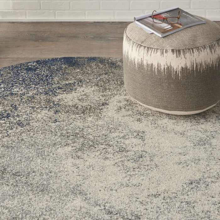 Nourison Passion 4' Round Charcoal and Ivory    Area Rug