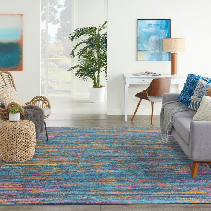 Nourison Passion 7'x10' Blue Multicolor   Area Rug