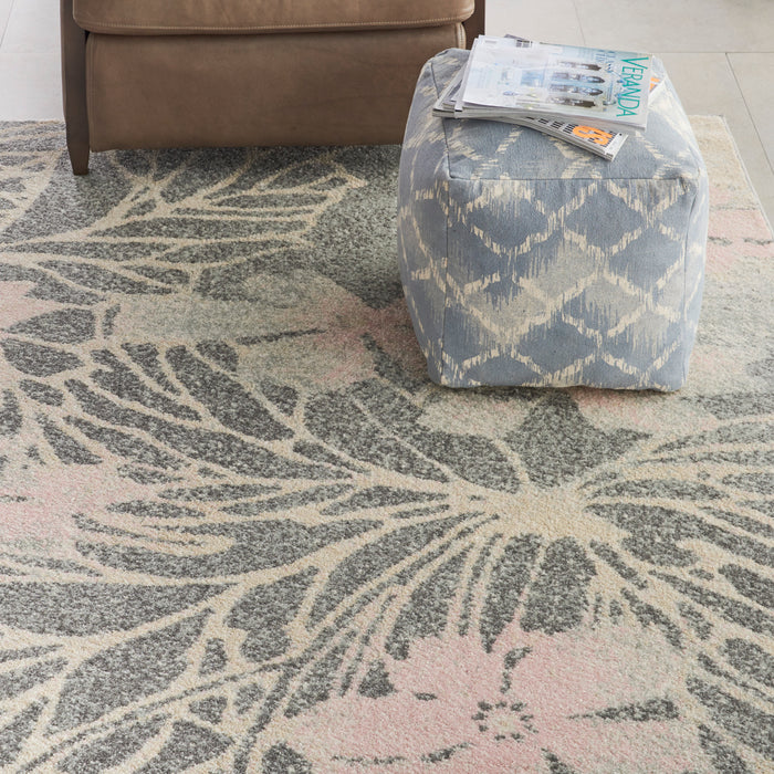 Nourison Tranquil TRA08 Pink and Grey 8'x10' Large  Rug
