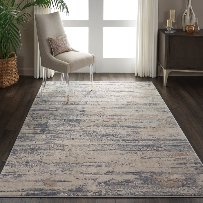 Nourison Rustic Textures RUS04 Beige and Grey 4'x6' Rustic Area Rug