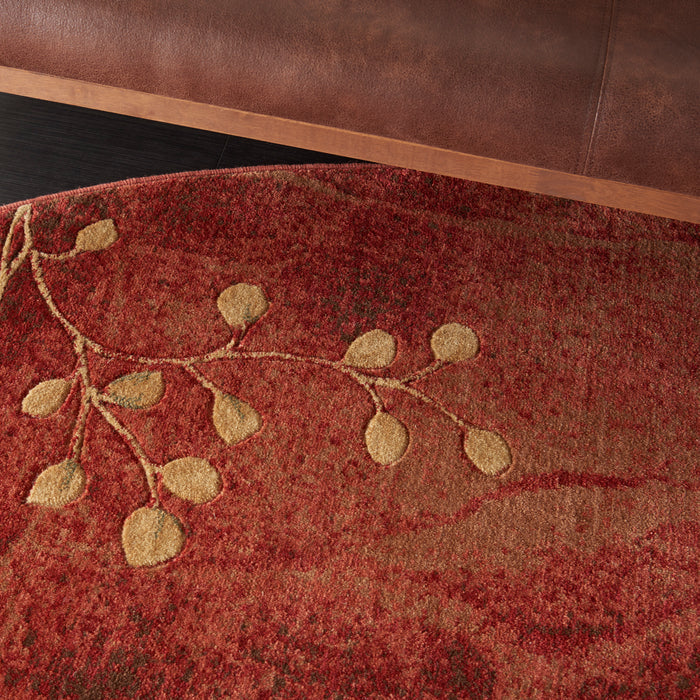 Nourison Somerset ST74 Red 8' Round   Rug