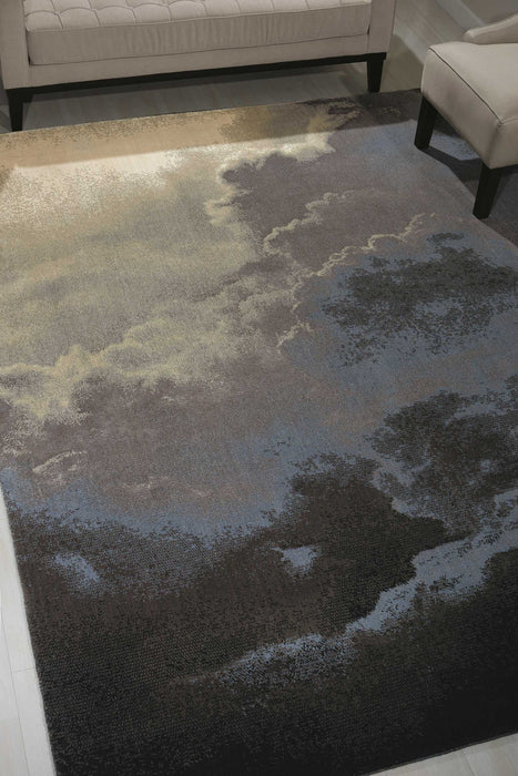 Nourison Twilight TWI18 Black and Grey 6'x8' Area Rug