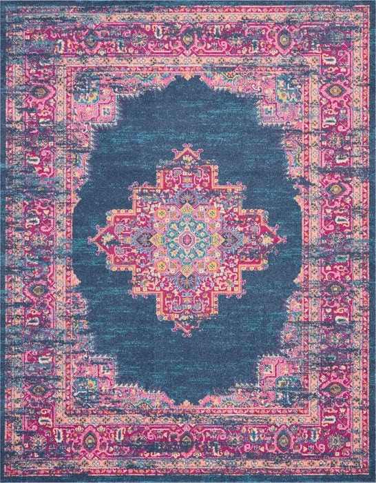 Nourison Passion PSN03 Blue and Pink 8'x10' Large  Rug