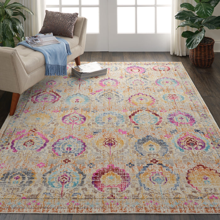 Nourison Vintage Kashan VKA04 Ivory Multicolor 4'x6' Persian Area Rug