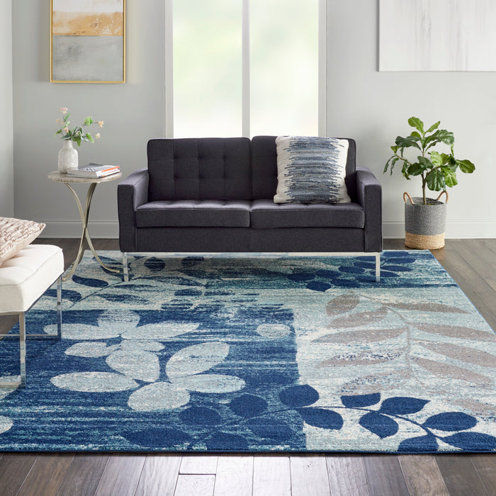 Nourison Tranquil TRA01 Navy Blue 9'x12' Oversized  Rug