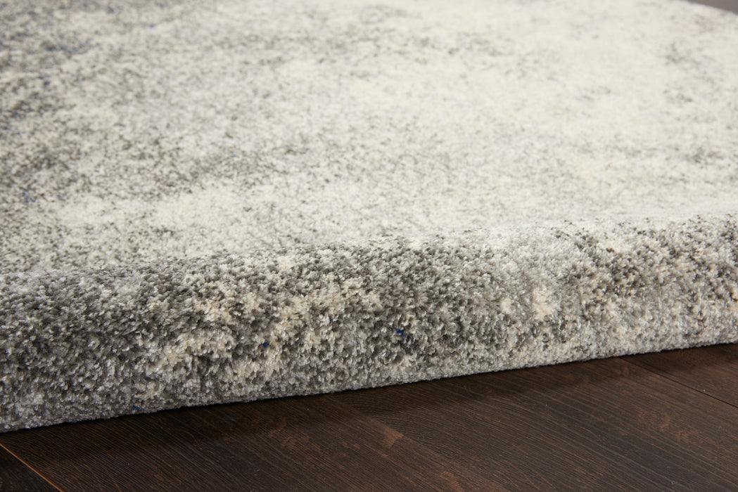 Nourison Passion 4' Round Charcoal and Ivory    Area Rug