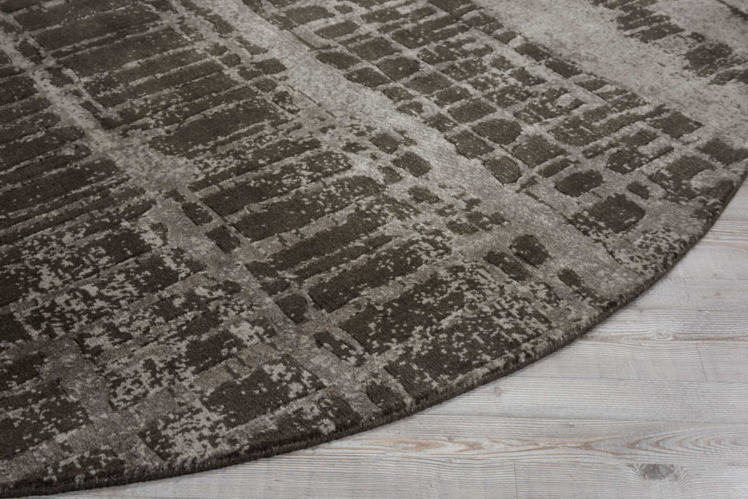Nourison Twilight TWI10 Charcoal and Grey 8' Round Large Rug