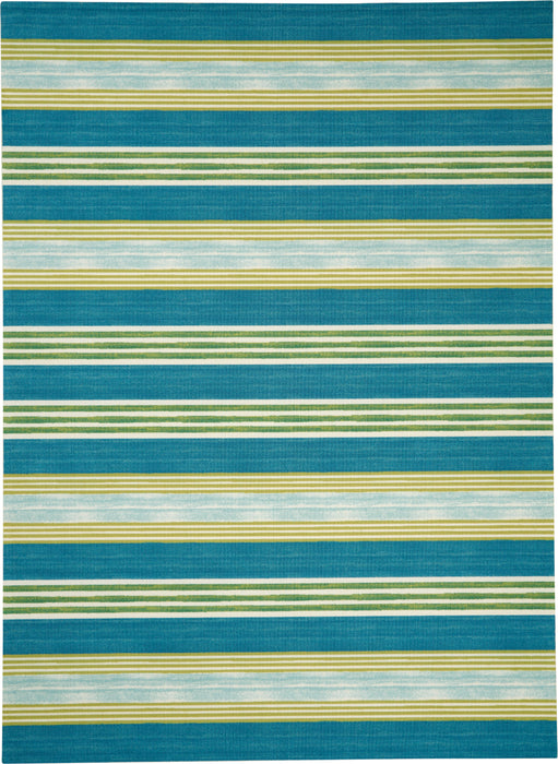 Waverly Sun N Shade SND71 Blue and Green 10'x13' Oversized Indoor-outdoor Rug