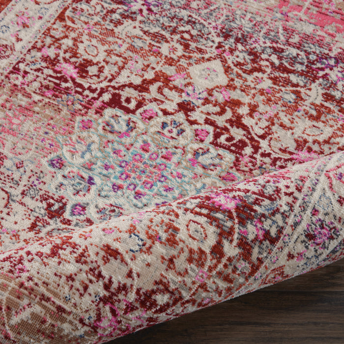 Nourison Vintage Kashan VKA01 Burgundy Multicolor 6' Runner  Hallway Rug