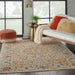 Nourison Majestic 6'x8' Light Orange Multicolor Persian Area Rug