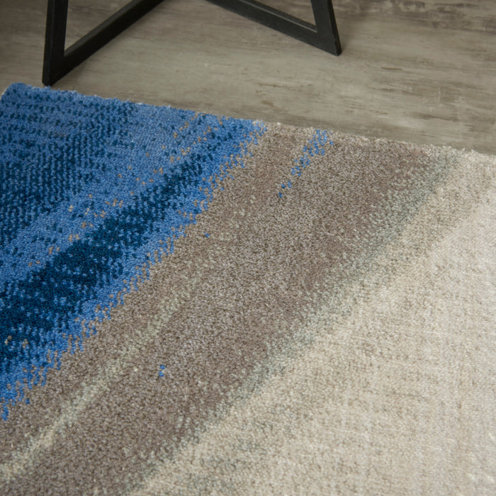 Nourison Twilight 2'x3' Ivory and Blue Small Beach Rug