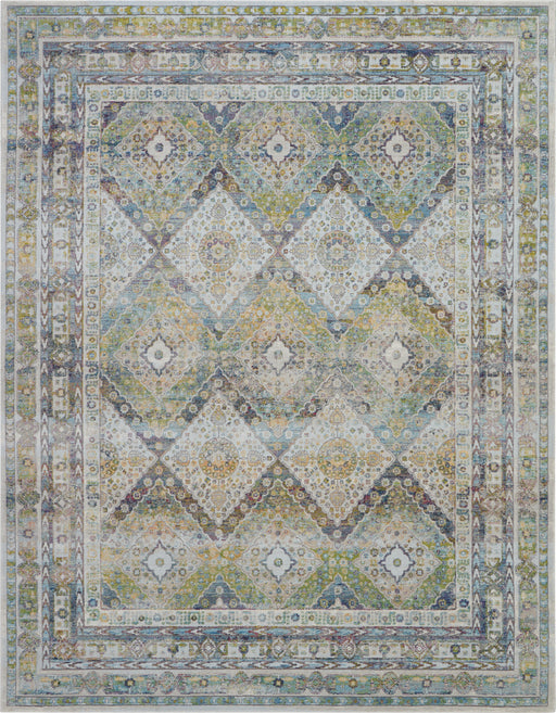 Nourison Ankara Global ANR07 Blue and Green 9'x12' Oversized Low-pile Rug