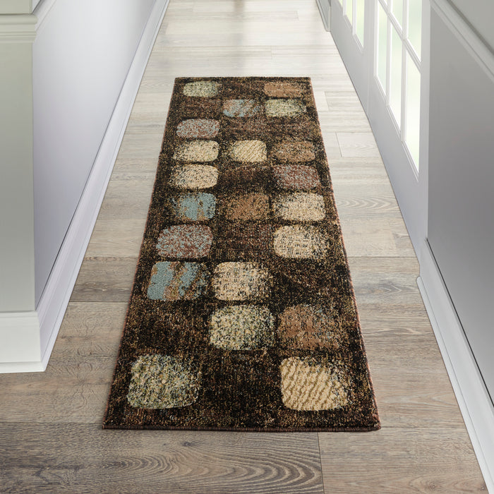 Nourison Modesto 7' Runner Charcoal   Area Rug