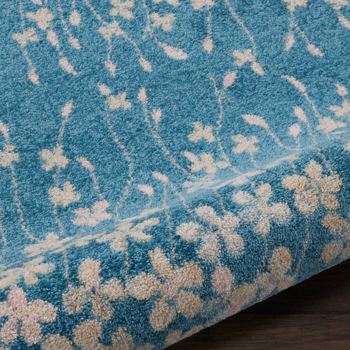 Nourison Tranquil TRA04 Turquoise Blue 7' Runner  Hallway Rug