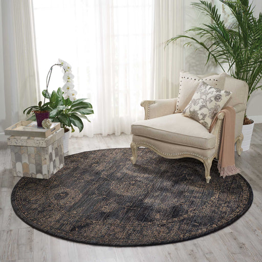 Nourison 2020 NR202 Charcoal 8' Round Area Rug