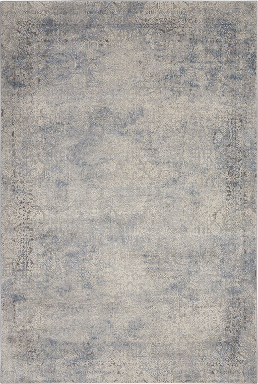 Nourison Rustic Textures RUS09 Ivory and Slate Blue 4'x6' Area Rug