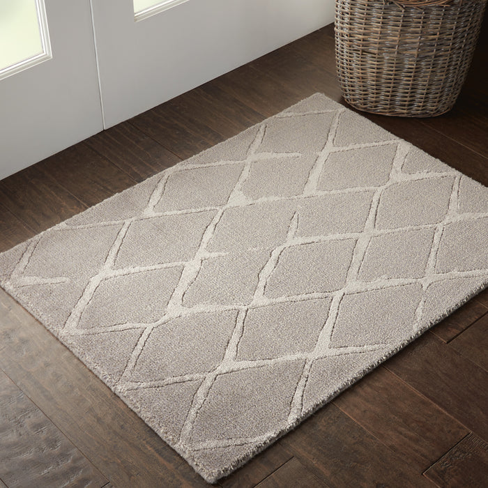 Nourison Twilight 2'x3' Silver and Grey Modern Area Rug
