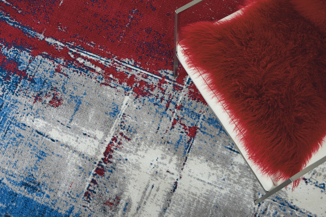 Nourison Twilight TWI19 Red and Blue 8'x10' Large Rug
