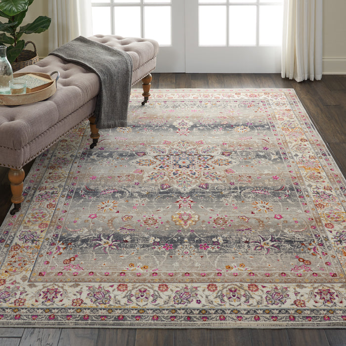 Nourison Vintage Kashan VKA01 Grey Multicolor 5'x8' Oushak Area Rug