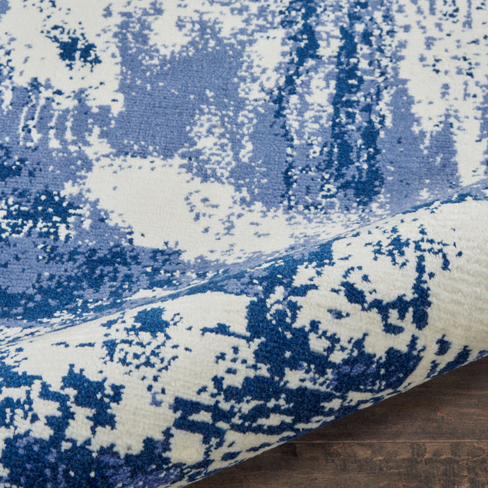 Nourison Twilight 2'x3' Blue and White Abstract Area Rug