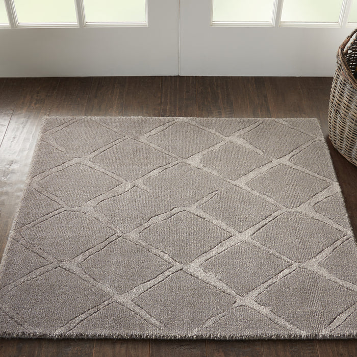 Nourison Twilight 2'x3' Silver and Grey Modern Area Rug