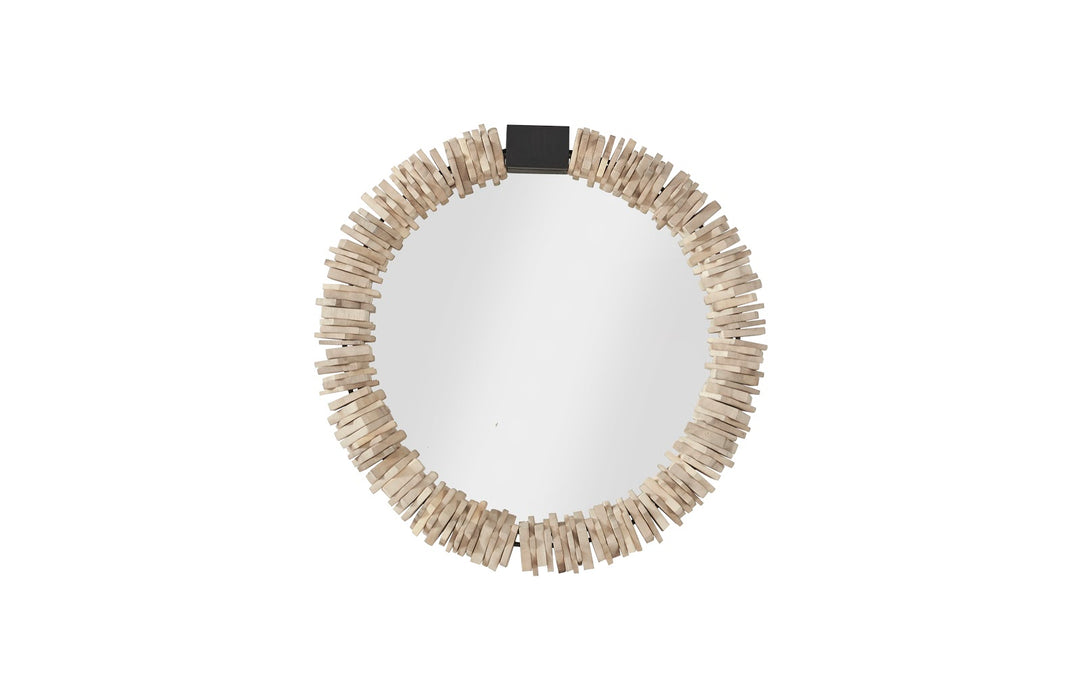 Stacked Ring Mirror, Chamcha Wood, Bleached, SM