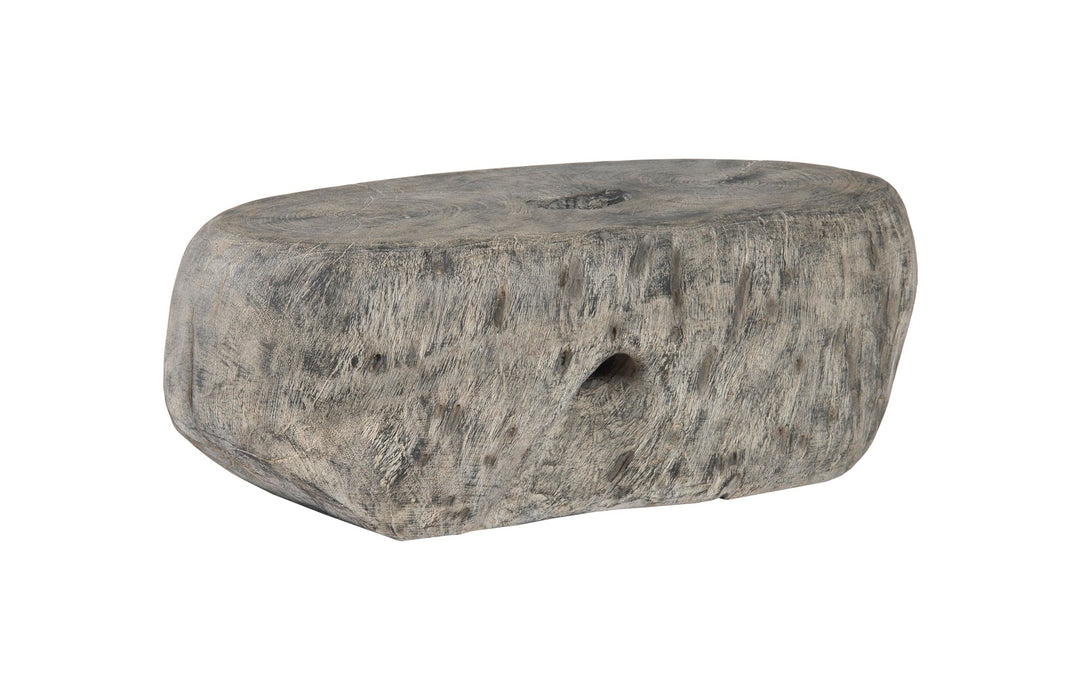 Cast Organic River Stone Coffee Table, Resin, Faux Gray Stone