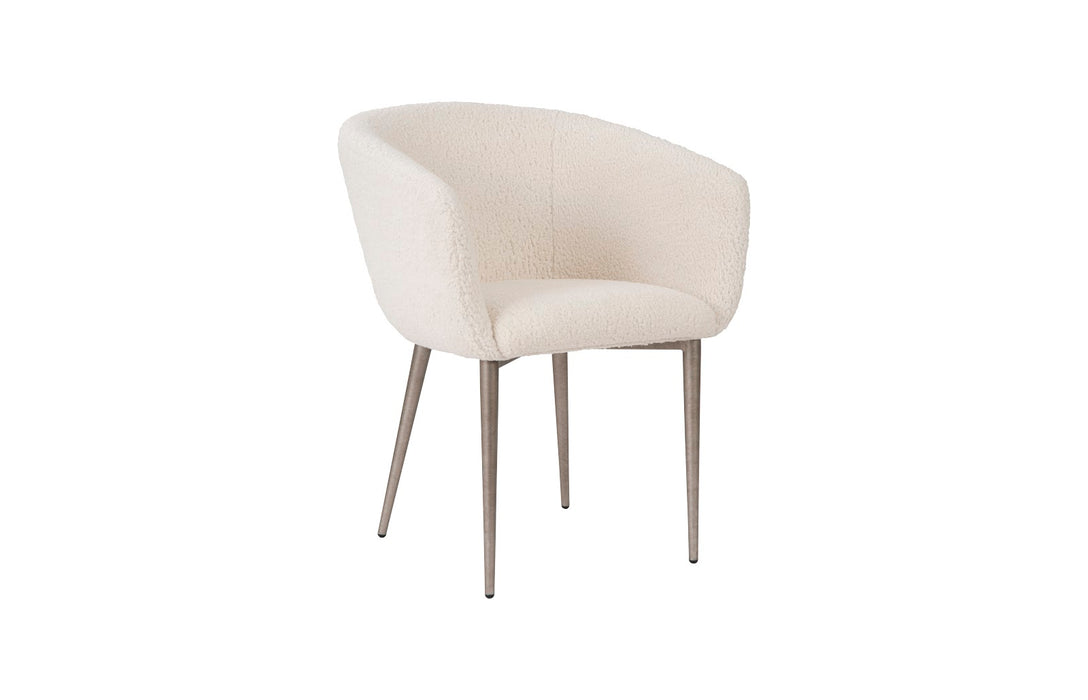 Curve Dining Chair, Faux Sheep Wool, White