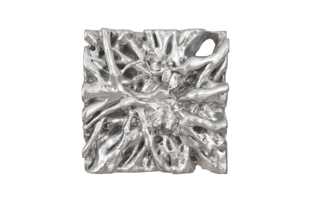 Square Root Wall Art, Silver Leaf