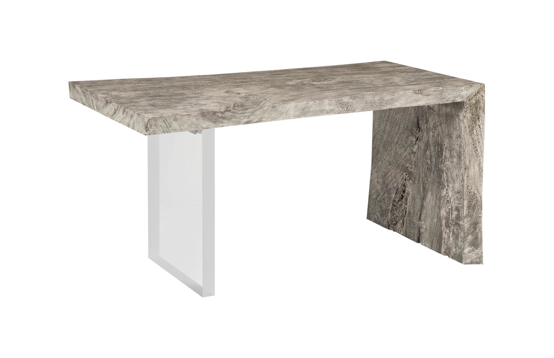 Austin Desk, Gray Stone, Acrylic Leg