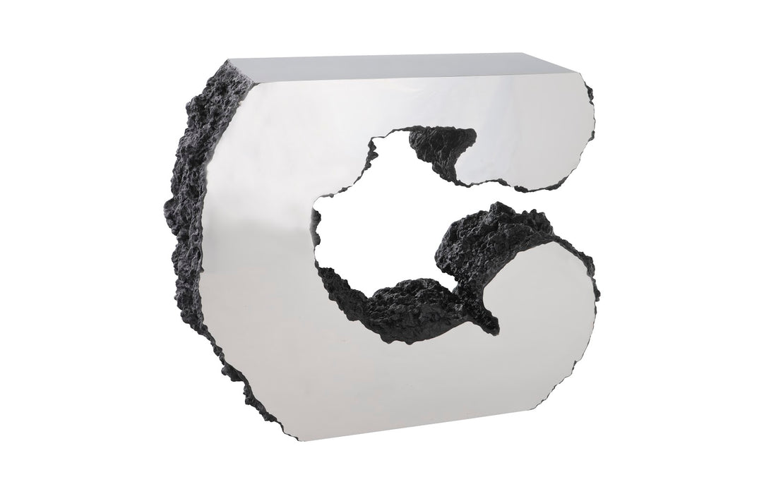 Lava Console Table, Stainless Steel