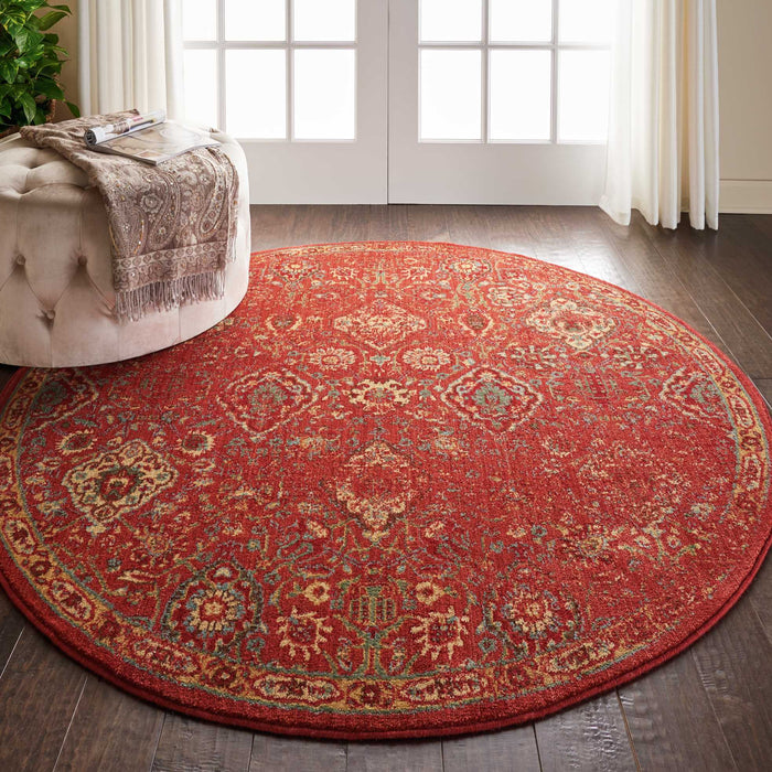 Nourison Somerset ST90 Red 6' Round Oriental Area Rug