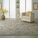 Nourison Symmetry SMM05 Gold and Grey 9'x12' Oversized Textured Rug